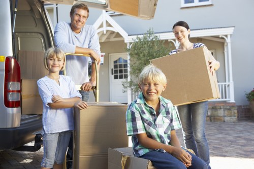 Packed household items ready for removals in Sydenham