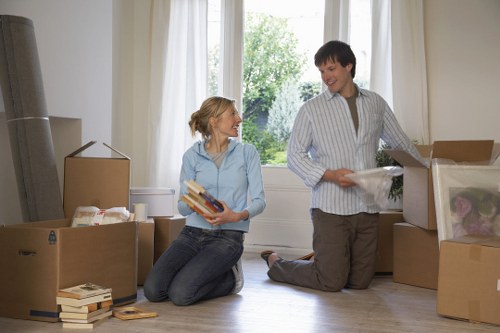 Removal van handling furniture during a scheduled move