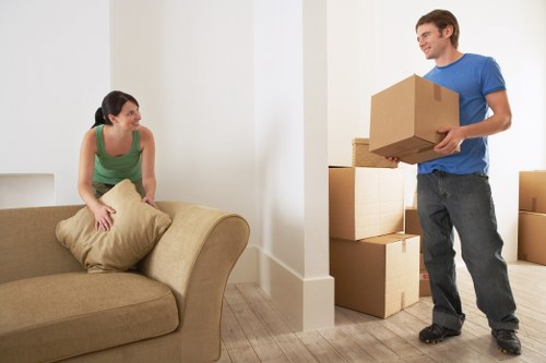 Furniture and boxes prepared for a Sydenham move